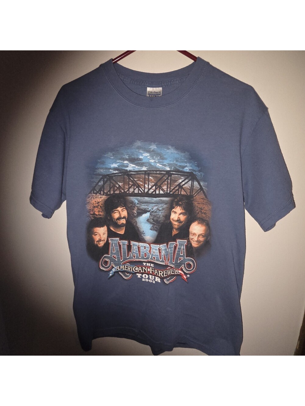 Vintage 2003 Alabama American Farewell Tour T Shirt Mens M Gildan Band Tee